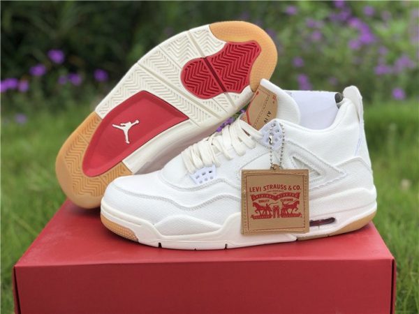 Leevis x Air Jordan 4 White Denim sneaker