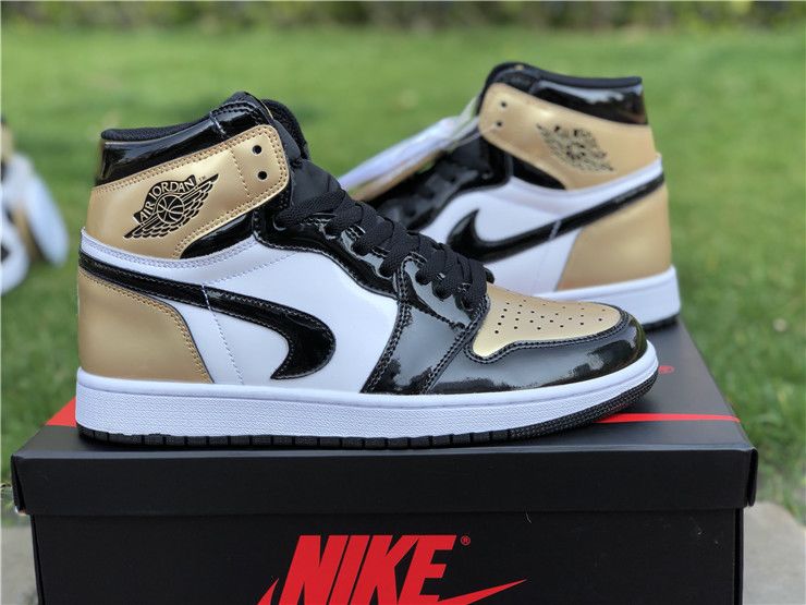 1 'Gold Toes' Black with Upside Down Swoosh