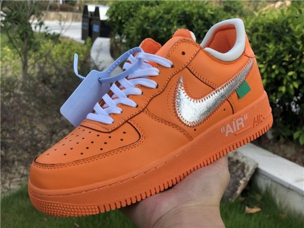 Air Force 1 Low X Off-White Orange/Metalic Silver For sale