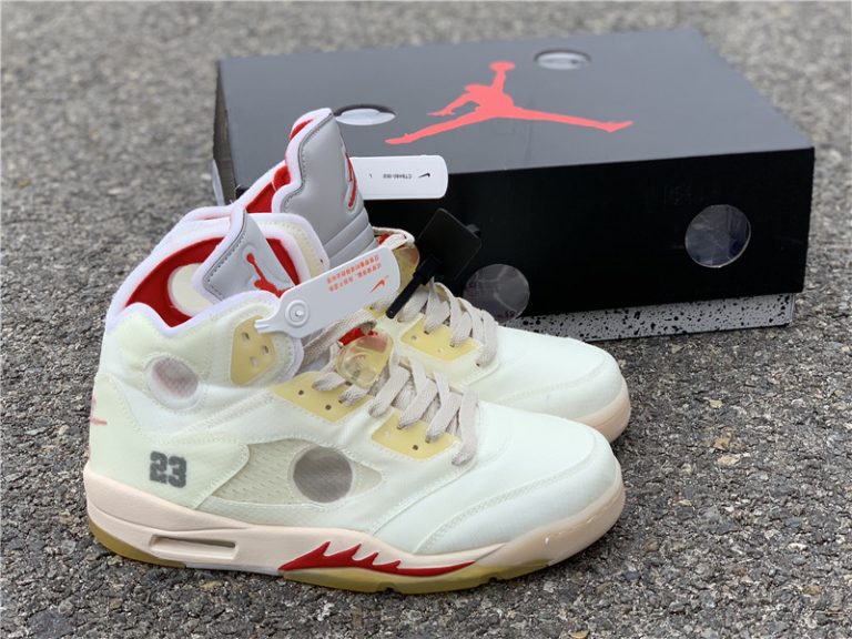 Virgil Off-White x Nike Air Jordan 5 Sail Cream Plot Twist CT8480-100