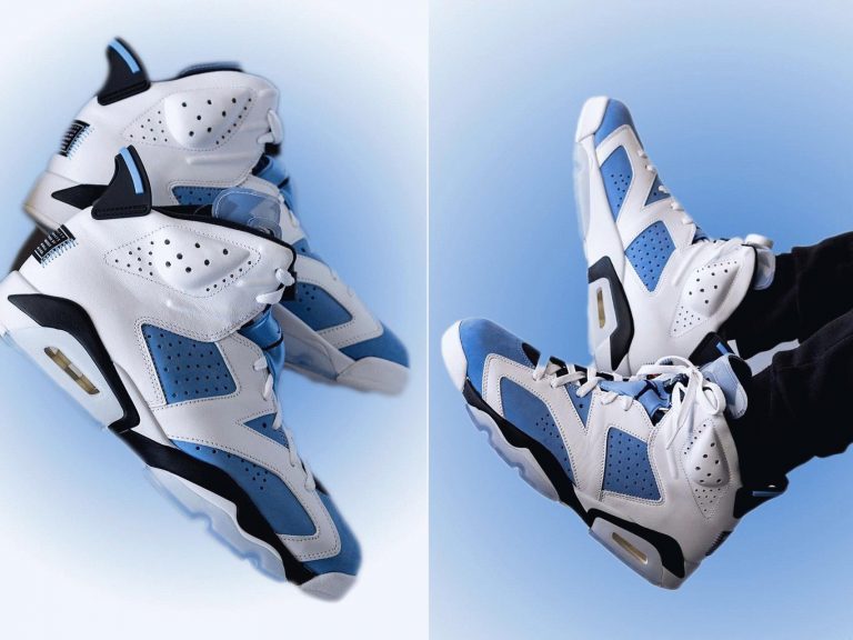 Air Jordan 6 "UNC" on Feet Look